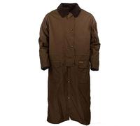 Outback Trading Men's Wax Cotton Waterproof Breathable Long Western Duster with Multiple Pockets Raincoats, Bronze, M