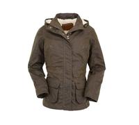 OUTBACK TRADING Women's Adelaide Waterproof Breathable Warming Insulated Oilskin Western Jacket with Removable Hood, Bronze, XL