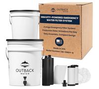 Outback Water - OB-2NF-B Emergency Water Filtration System - Extra Replacement Filters - 5 Gal Bucket Water Filter - Portable - Gravity-Fed Purifier - for Potable Clean Drinking Water - 20-24 Gal/Day