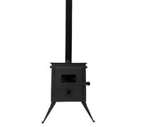 Outbacker Firebox Vista Eco Burn Portable Wood Burning Stove & Complete 2.68m Flue Kit - 3.5kW Heat Output | Lightweight 12kg Tent Stove with Glass Door & Eco Burn Technology | Kit & Bag