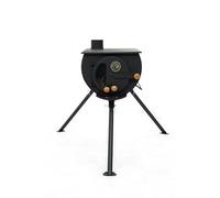 Outbacker Pioneer Portable Wood Burning Tent Stove & Complete 2.41m Flue Kit - 2.5kW Output | Lightweight 10kg Camping Stove with Glass Door | Compact Kit & Carry Bag