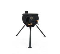 Outbacker Pioneer Portable Wood Burning Tent Stove & Complete 2.41m Flue Kit - 2.5kW Output | Lightweight 10kg Camping Stove with Glass Door | Compact Kit, Carry Bag & Water Heater