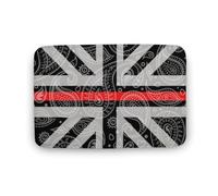 OUTBDNVFSA Black Union Jack UK Red Line Paisley Bathroom Rugs Door Mat Indoor Entrance for Kitchen Entryway Bedroom Home Decor