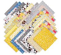 Outbit 70pcs Cotton Fabric 25 * 25cm (9.8"X9.8"), Cotton Fabric Squares Fat Quarters Fabric Bundles- Multi-Color & Pattern Patchwork for Sewing, Quilting, Crafting, DIY Masks & Home Decor (Model C)