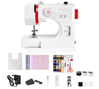 Outbit 725 Mini Electric 14 Stitches Sewing Machine w/Extension Table Cotton Fabric and Sewing Kit for Beginners