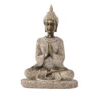 Outbit Buddha Statue, Mini Sandstone Buddha Statue, Metriya Statue, Gold Mediting Sitting Buddha Statue, Figure Ornaments for Home Textiles, Garden, Outdoor