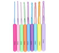 Outbit Crochet Hooks Set, Knitting Needles 2.5mm/3mm/1mm/3.5mm/4mm/4.5mm/5mm/5.5mm/6mm 9 Sizes, rgonomic Handle Crochet Hooks for Lacework
