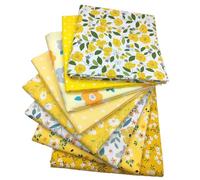 Outbit Fat Quarters Fabric, 8 Pack (50 x 50cm/19.69"x19.69") Premium Cotton Precuts for Quilting, Sewing & DIY Crafting, Patchwork Fabric Sheets for Home Decor & Handmade Projects (Yellow)