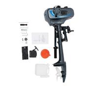 Outboard 2 Stroke Petrol Engine 49cc 3.5HP Outboard Engine for Petrol Boat Short Shaft CDI Ignition Half Air and Half Water Cooling, Manual Start for Inflatable Boat
