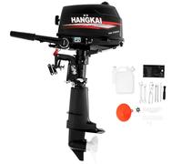 Outboard Boat Engine 2 Stroke 6HP - Outboard Motor Fishing Boat Engine 102cc 4.4KW Outboard Engine CDI Ignition & Water-cooling System For Stern Plate Height: ≤44cm in Fresh/Salt Water (Short Shaft)