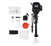 Outboard Engine, 2-Stroke 55CC 3.6PS Short Axle Petrol Outboard Engine 1 Cylinder Petrol Boat Engine Manual Start of Outboards Heavy Marine Engines with CDI Ignition System and 0.4 Gallon Tank