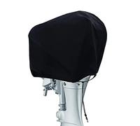 Outboard Engine Half Cover, Waterproof Oxford Fabric Hood, UV Resistant Boat Motor Protector, Fits Small Ship, Yacht, Marine, Barge Skiff, 15Hp