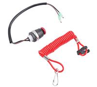 Outboard Kill Switch,Safety Tether Motor Engine Ignition Emergency Kill Stop Switch Key Cord Lanyard Rope for Marine Tohatsu Motorboat and Outboard Motors without Battery and Electric Start