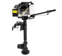 Outboard Motor 4HP 4-Stroke Jet Pump Outboard Motor with 55cc Displacement & 1.1L Fuel Tank, 2900W High Power Marine Boat Engine for Inflatable Fishing Boats Under 4m and 500kg