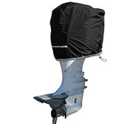 Outboard Motor Cover, 600D Waterproof Boat Motor Cover, Resistant No Fading Boat Engine Hood Covers, Motor Hood Cover Fits 150-225HP, Black, 28" L x 19" W x 28" H