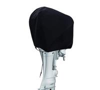 Outboard Motor Cover, Fits 15HP Engines, Heavy Duty Cowling Protector, Rain and Dust Shield for Dinghies and Tenders, 210D Oxford Material, Black Half Cover