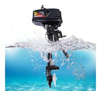 Outboard Motor Engine 2 Stroke 3.6HP - Petrol Boat Engine Water Cooling, Outboard Petrol Engine CDI 55CC for Inflatable Fishing Boat Dinghy Kayak Short Shaft Engine
