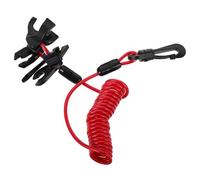 Outboard Motor Kill Switch Safety Lanyard Red Nylon Coiled Cord Boaters | Easy Clip-on Fitting, Sturdy Construction, Emergency Stop Accessory for Marine Environments, Water Sports Towing and Riders