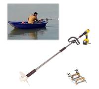 Outboard Motor Lightweight Power Drill Propeller for Boat, Emergency Boat Paddles Thruster with Handle, Universal Hand Held Trolling Motor with Mount Kit(With Clamp,L-100cm(39 3/8"))