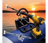 Outboard Motor Portable Drill Powered Propeller Outdoor, Handheld Trolling Motor Thruster for Fishing Tubes, Sailboat, Underwater Engine Transom Support Kit(With Clamp,L-125cm(49 1/4"))