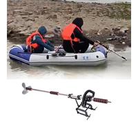 Outboard Motor Portable Kayak Hand Propeller Kit for Drill, Fishing Boat Marine Motor Spare Paddle for Lake Rafting, Underwater Paddleboard Boat Thruster Tools(With Clamp,L-100cm(39 3/8"))