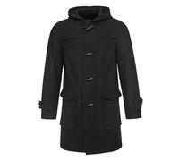 OUTBOUND Duffle Coat Stylish and Smart Heavy Duty Wool Blend Hooded Jacket Parka with Zip and Toggle Fastening Black