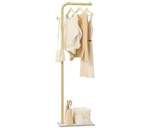 OUTBROS Metal Coat Rack, Coat Tree with Rock Base, T Shaped Freestanding Clothe Rack, Coat Hanger Stand Suitable for Bedroom, Hallway, Entrance, 175cm Inches High, Gold