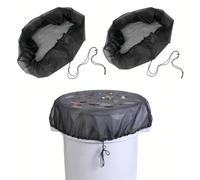 Outddor Rain Barrel Cover,Ompinda 2 Pack Mesh Water Collection Bucket Yarn Cover with Drawstring Buckets Protector Screen for Preventing Mosquito,Fallen Leaves (60cm)