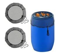Outddor Rain Barrel Cover,Ompinda 2 Pack Mesh Water Collection Bucket Yarn Cover with Drawstring Buckets Protector Screen for Preventing Mosquito,Fallen Leaves (80cm)