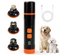 Outdoggy Upgraded Ultra Quiet Dog Nail Grinder with LED Light & Safety Guard - Rechargeable Adjustable Speed Pet Nail Trimmer for Painless Grooming of Dogs & Cats