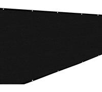 Outdoor - 1.2 x 4m Black HDPE Fence with UV Protection, Metal Buttonholes, Garden Shade Net, Height Options 0.6m to 1.2m for Balcony Data Protection