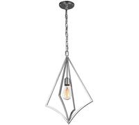 Outdoor 1 Bulb Ceiling Pendant Light Fitting Polished Chrome LED E27 60W