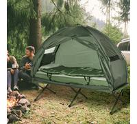 Outsunny 1-person Foldable Bag Tent W/ Sleeping Bag-Army Green