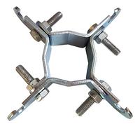 Outdoor 2” 4 Leg/Way Aerial Pole/Mast Hook Bracket - Lashing/Guy Wire Rope Mount, Steel Construction for Outdoor Use, Stand, Wall, Cable, Holder, Grip, Legged