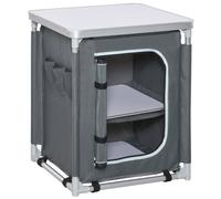 Outdoor 2-shelf Camping Cupboard Kitchen Station Cook Table Aluminum Outsunny