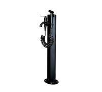 Outdoor 23.6'' Stainless Steel Hexagonal Vertical Garden Water Column Outdoor Freestanding Hose Stand with Antifreeze Faucet & Spray Pipe Spigot