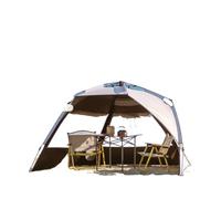Outdoor 3-4P Camping Tent Quick Automatic Opening Beach Fishing Family Travel Picnic Park Shade(Khaki 1)