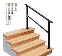 Outdoor 3-Step il Safety Non-Slip Garden Transition Rail with Double Posts for Concrete & Wood Steps 100cm/40inch & Sturdy Support for Easy Access