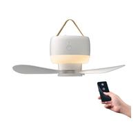 Outdoor 3600mAh Camping Fan Remote Control Ceiling Fan 3 Gears Winds Big Capacity Night Light Strong Winds Ceiling Fan