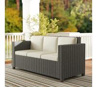Outsunny Rattan Wicker 3-seater Sofa Chair Patio Furniture w/ Cushions Black