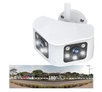 Outdoor 4K 8MP 180° Ultra Wide View Angle Panoramic Dual Lens Fixed IP Camera Motion Detection CCTV Security Cam(8MP Add 128G Card)