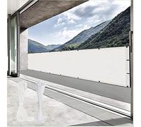 Outdoor 50x200 cm, UV-Resistant, Waterproof Balcony e with Tie Downs for Garden, Pool, Patio - White Privacy Protect