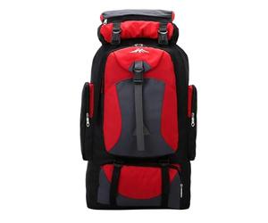 Outdoor 70L Mountaineering Bag with Large Capacity Lightweight Backpack Leisure Hiking Camping Bag Multifunctional Sports Backpack Large Backpacks for School, red, Einheitsgröße, Daypack Backpacks