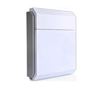 Outdoor ABS Plastic Wall Mounted Lockable Mailbox, ABS Material Plastic Outdoor Wall Mounted Mailbox for Storing Letters, Mails and Newspapers(White)