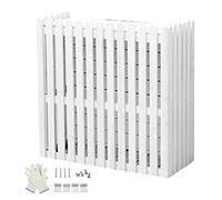 Outdoor AC - 4 Panel Wooden Fence for Pool Equipment, Garden Air Conditioner Unit - 105x45x99cm (White) - Durable, Weather-Resistant, Stylish Design