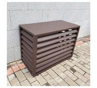 Outdoor AC Cover Waterproof Aluminum Fence Screen Rack & Flower Stand for Garden/Patio Stylish Brown Grey Design Protects Air Conditioner Unit from Weather Elements