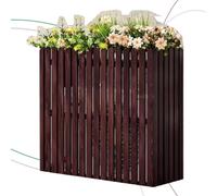 Outdoor AC Privacy Fence Cover Easy Install Wooden Split Air Conditioner Screen Protection Decorative Panel Yellow-A Small Size Weather Resistant Stylish Design