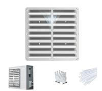 Outdoor AC Unit Cover 48x48cm (19x19in) 0.6mm Thick Rectangular Wind Protection Multi-Directional Airflow Control Blocks Direct Wind Blast for Enhanced Cooling Efficiency