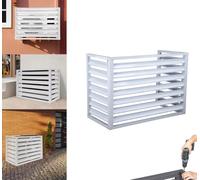 Outdoor AC Unit Cover & Heat Pump Shelter - 120x70x50cm Aluminum Air Conditioner Fence Multifunctional Plant Rack AntiCorrosion Damage Prevention Weather Resistant Storage Solution