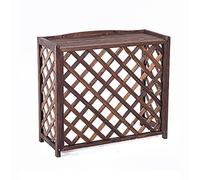 Outdoor AC Unit Wooden Cover with Planter Top - WeatherResistant Protection for Patio & Garden - Brown Decorative House for Air Conditioner